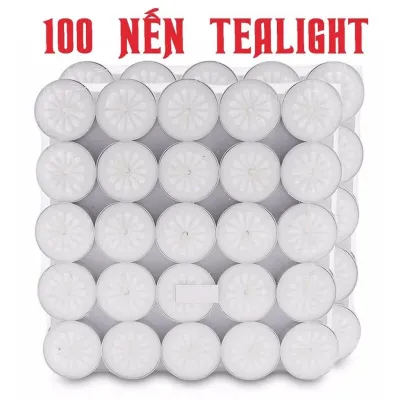 [HCM]Hộp 100v Cháy đến 4h Nến Tealight ko mùi ko khói - Nến xông tinh dầu spa - Nến thả hoa đăng - Nến khử mùi - Nến hâm nóng trà - Nến cúng sao