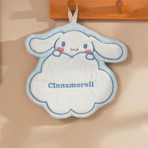 CRUSHES Quick Dry Hanging Hand Towel Coral Velvet Cartoon Animal Wiping Towel High Quality Kuromi Absorbent Towel