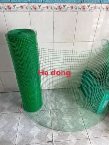 Khổ cao 50cm ) Lưới sắt bọc nhựa màu xanh làm chuồng gà vịt ( ô vuông rộng 1.2cm)