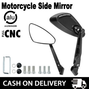 Motorcycle Side Mirror Heavy Duty Anti-Glare Lens 360 Degree Rotational Universal