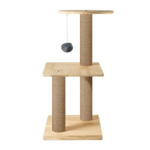 Osti Solid Wood Cat Tree Tower with Scratching Post for Indoor Cats Kitty House