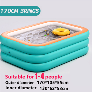 【24h Delivery】Inflatable Swimming Pool PVC Thickened 5 Layers 1.5/1.8/2.1m/2.6M/3.05M For Kids Girls Children Foldable Portable Swimming Pool With Electric Air Pump Outdoor Play Bathing Pool Water Pool