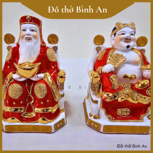 (Cặp) Tài Địa sứ dát vàng phát tài phát lộc-Gốm sứ cao cấp - Đồ thờ Bình An - Decor Phong thủy
