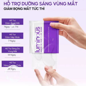 Mặt Nạ Mắt Colorkey Luminous Nhân Sâm Ginseng PDRN Peptide Hỗ Trợ Làm Sáng Cấp Ẩm Săn Chắc Full hộp 7Miếng - • Hỗ trợ chăm sóc vùng da mắt thiếu sức sống.  • Giúp vùng da quanh mắt có cảm giác ẩm mịn mềm mại sau khi sử dụng.  • Miếng mặt nạ ôm sát vùng