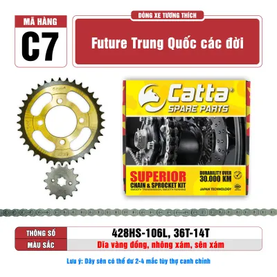 Nhông Sên Dĩa FUTURE Sên 9 Li/10 Ly Gia Nhiệt Nhiều Tầng Thép Carbon S45C-NSD Xe Máy CATTA