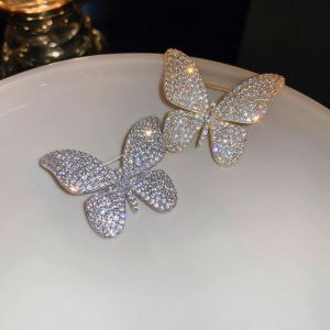 YA BEAUTIFUL Korean Style Rhinestone Butterfly Brooch Badge Full Rhinestone Suit Collar Pin Fashion Jewelry Accessories Rhinestone Brooch Girls
