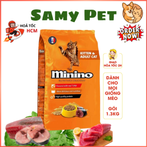 Hạt MININO Vị Cá Ngừ  1.3KG Cho Mèo Mọi Lứa Tuổi Thức Ăn Dinh Dưỡng Cho Mèo