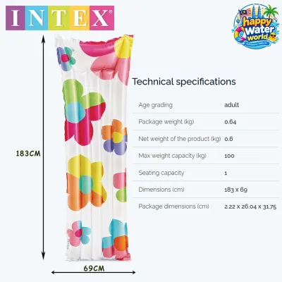 INTEX 59720 Fashion Inflatable Floating Mattress [Ready Stock Malaysia]