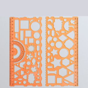 CMIEWN5 นักเรียน 2ชิ้น สร้างสรรค์ ปริศนา DIY แม่แบบการวาดภาพทางเรขาคณิต อุปกรณ์เสริมสำหรับโรงเรียน สำนักงาน เครื่องเขียน ไม้บรรทัดวาดวงกลม คณิตศาสตร์เรขาคณิตเส้นหยักไม้บรรทัด ไม้บรรทัดวาดภาพ อุปกรณ์ร่าง ผู้ปกครองแม่แบบ