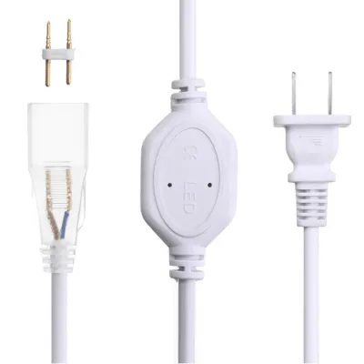 WeHome LED Strip Light Plug Set 220V Power Supply Adapter with Pins End Cup