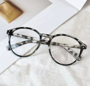 AR016 Kacamata Anti Radiasi Wanita Lensa Bulat Bahan Metal