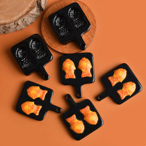 QUANSEN 1set Dollhouse Mini Taiyaki Mold Baking Pan Miniature Items Braised Snapper Mould Food Doll House Kitchen Accessories Toys