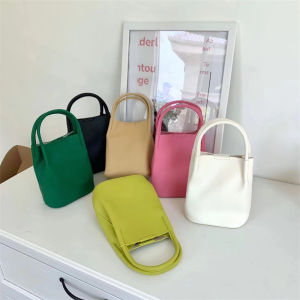 Soft Vegetable Basket Bucket Bag Simple Leisure Underarm Bag Handbag Shoulder Messenger Bag Female
