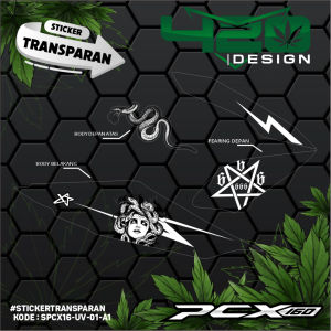 STIPING TRANSPARAN PCX 160 MOTIF MEDUSA TERBARU - STIKER MOTOR PCX 160 CUSTOM MOTIF - KODE SPCX16-UV - 420 Design