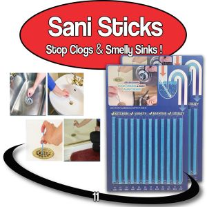 SANI STICK Magical Sink 12 Pcs Sticks Kitchen Toilet Sink Bathtub Drain Cleaner Stick Sinki Sumbat