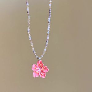 SIXIS Bohemian Dây chuyền hoa Đầy màu sắc Có thể điều chỉnh Trang sức hoa quyến rũ Vòng cổ hạt cườm Phụ nữ