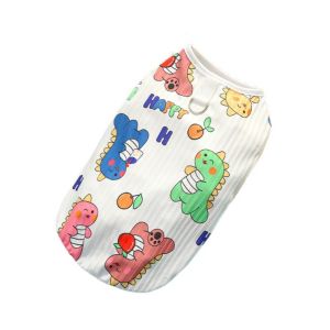 QEFEE Cartoon Colorful Dinosaur Pet Vest Breathable Casual Pet Print Vest Universal Cute Dog Tank Top Spring/Summer