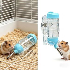 GURUNGMANI Adjustable Hamster Water Bottle Holder Transparent ic Drinking Bottle Holder Strong Adsorption Pet Water Bottle Bracket Small Pet
