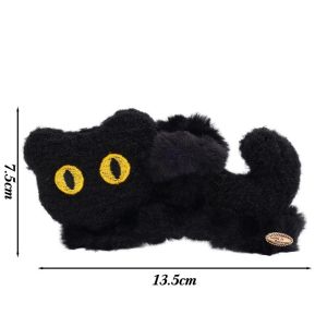 กิ๊บติดผมผ้าแมวดำ3D น่ารักสำหรับผู้หญิง2025ใหม่หัวหลังขนาดใหญ่คว้าเครื่องประดับศีรษะที่หนีบผมปากปลาฉลามกิ๊บหนีบผมผู้หญิงหญิงสาวฤดูหนาว