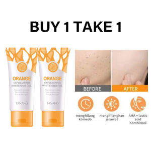 【BUY 1 TAKE 1】TANAKO Orange Facial Body Scrub Exfoliating Gel Whitening Skin Peeling Cream 50g