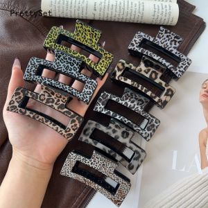 ใหม่กิ๊ฟติดผมวินเทจแบบหนีบกิ๊บหนีบผมพิมพ์ลายเสือดาวเกาหลีสำหรับผู้หญิงหญิงสาวแฟชั่นหรูหราเครื่องประดับผมที่หนีบผมปากปลาฉลามเสือดาวขนาดใหญ่