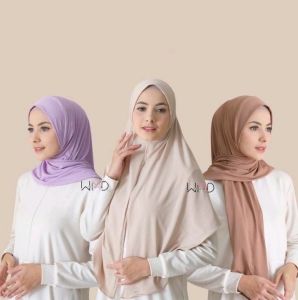 Kerudung Segitiga Malay Hijab Instan  Malika Bergo Model Terbaru Kekinian Bahan Jersey Super Premium Termurah