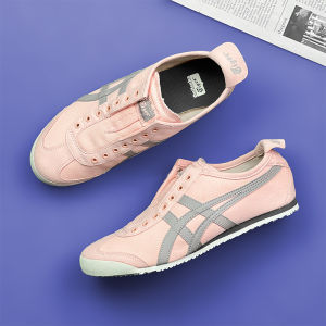 Original Tiger Shoes Classic Pink/grey Mens and Womens Canvas Non-slip Lazy Shoes Comfortable Breathable Casual Sneakers 1183A360-701