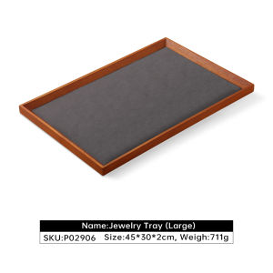 Yinbeini Bracelet Necklace Watch Storage Wooden Tray Jewelry Shop Organizer Gold Display Holder P029