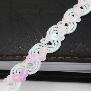 MILDPETAL 5 Yards Sequin Lace Braided Band DIY Sewing 15MM Ribbon Garment Accessories Dress Wedding Tape Decor Trim Sewing Clothes Stage