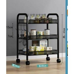 Elegant Style ชั้นวางมีล้อ (ZH-3）ชั้นวางของ มีล้อ ล้อหมุนได้360องศา ชั้นร้านเสริมสวย วางจาน วางต้นไม้ เชลล์