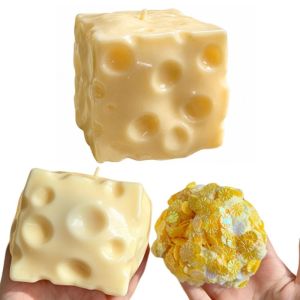 ZOATAAL 7cm Cheese Squeezed Cube Crunchy Super Soft Crackling Cheese Pinch Novelty Hand Relax Cheese Stress Ball Office Desk Toy