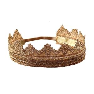 Đàn hồi băng đô vương miện đạo cụ chụp ảnh cho bé ren công chúa vương miện birthdaytiara Mũ sắt cho bé sơ sinh mũ tiệc