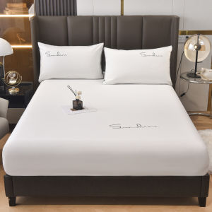 SUNLIGHT HOME Khăn trải giường thêu sang trọng Ga trải giường màu trơn Vỏ nệm thoáng khí