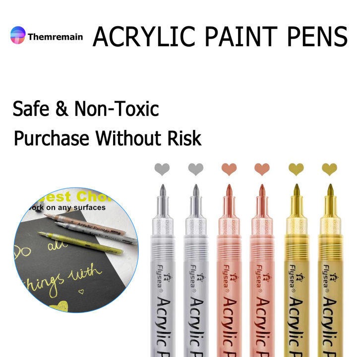 Acrylic Paint Pens Gold,Silver and Rose Gold Paint Pens, Metallic