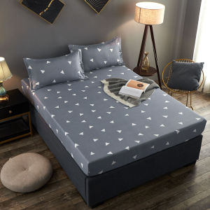 Bedsheet and pillowcase set garterized Cotton bedding sets fitted sheet with free pillowcase mattress protector cover