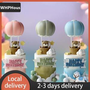 [COD] WHPHous Ship within 24 hours Blue Pink Hot Air Balloon Cake Topper Gender Reveal Party Cake Decoration Kids Boy Girls Birthday Party Supplies Baby Shower