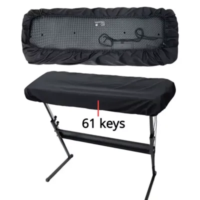 Black 61/88 Key Electronic Piano Dust Cover with Drawstring Waterproof Piano Music Keyboard Dust Cover