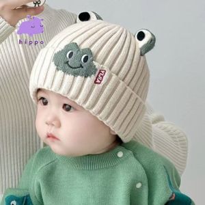 หมวกไหมพรมสำหรับเด็กฤดูใบไม้ร่วงและฤดูหนาว ป้องกันหูและให้ความอบอุ่น เหมาะสำหรับเด็กอายุ 0-2 ปี