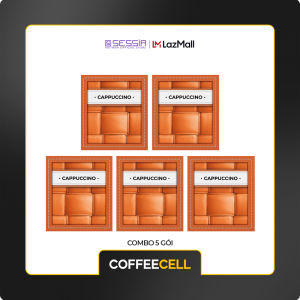 COFFEECELL Combo 5 gói Cappuccino vị hạt phỉ với Nhân sâm Hoàng đế (5 gói x 15g) - Hàng Chính Hãng