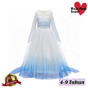 Dress Anak Perempuan Import Kostum Frozen Elsa #6 Usia 4-9 Tahun Dress Frozen Anak Cewek