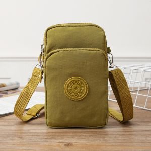 Tas Selempang Mini HP Nylon Waterproof Wanita  Crossbody Bag 3 Sekat - SLP077