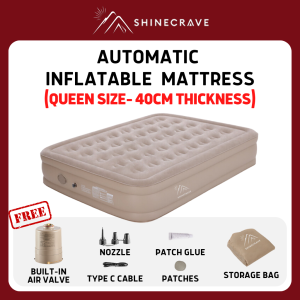 Automatic Inflatable Mattress Bed | with Built-in Air Pump | 40cm thickness | Fast Inflation and deflation | Queen size | Camping | Outdoor | Indoor