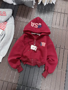 ÁO KHOÁC HOODIE NỈ LỬNG IN LÁ CỜ MỸ NÓN IN USA CÓ TÚI TRONG