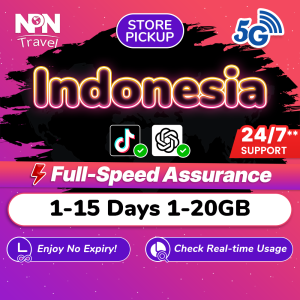 Indonesia SIM Card Pro 1-15 Days 1-20GB 5G/4G Data | Instant Store Pickup | High Speed Travel Data SIM Card
