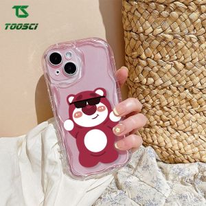 Disney Cute Cartoon Lotso Winnie the Pooh 3D Wave Border Phone Casing Soft Back Cover For Redmi 9T Redmi 9 Redmi 9A Redmi 9C Redmi 10 Redmi 10A Redmi 10C Redmi 12C Redmi A1 Redmi A2 Redmi 12