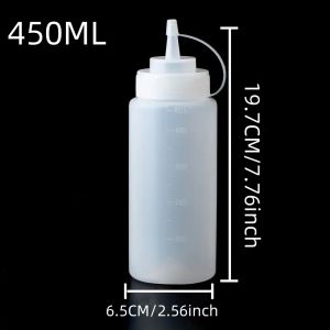 450ml/680ml/1000ML Large Size Kitchen Seasoning Dispenser Bottle Ketchup Salad Dressing Jam Dustproof Squeeze Sauce Bottle