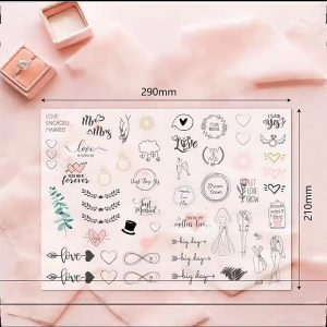 4 Sheets/Set Scrapbooking Stickers for Wedding DIY Invitation Sticker Bride Planner Photo Album Love Letter Sticker