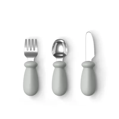 Biomom Baby Fork Spoon and Knife Mushroom Set (5 Colours)