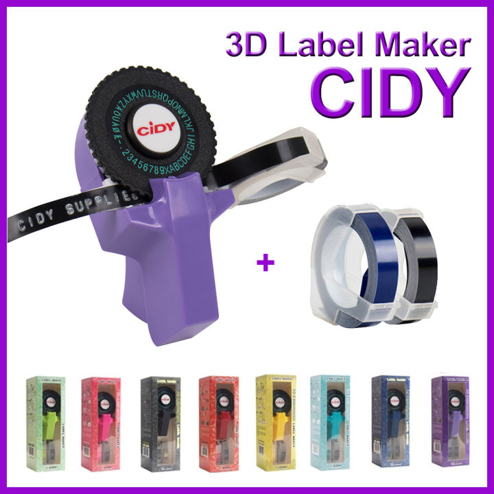 CIDY Label Maker Manual FREE 2 Refills (9mm x 3m) Manual Typewriter
