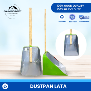 OmniMerchDepot Dustpan Lata Heavy With Handle Duty Cleaning Tools Clean Dust Pan Can Equipment Eco-Friendly Metal Dustpan with Durable Wood Handle HighQuality Lightweight Long Lasting Cleaning Tool OmniMerchDepot Eco-Friendly Durable Metal Dustpan
